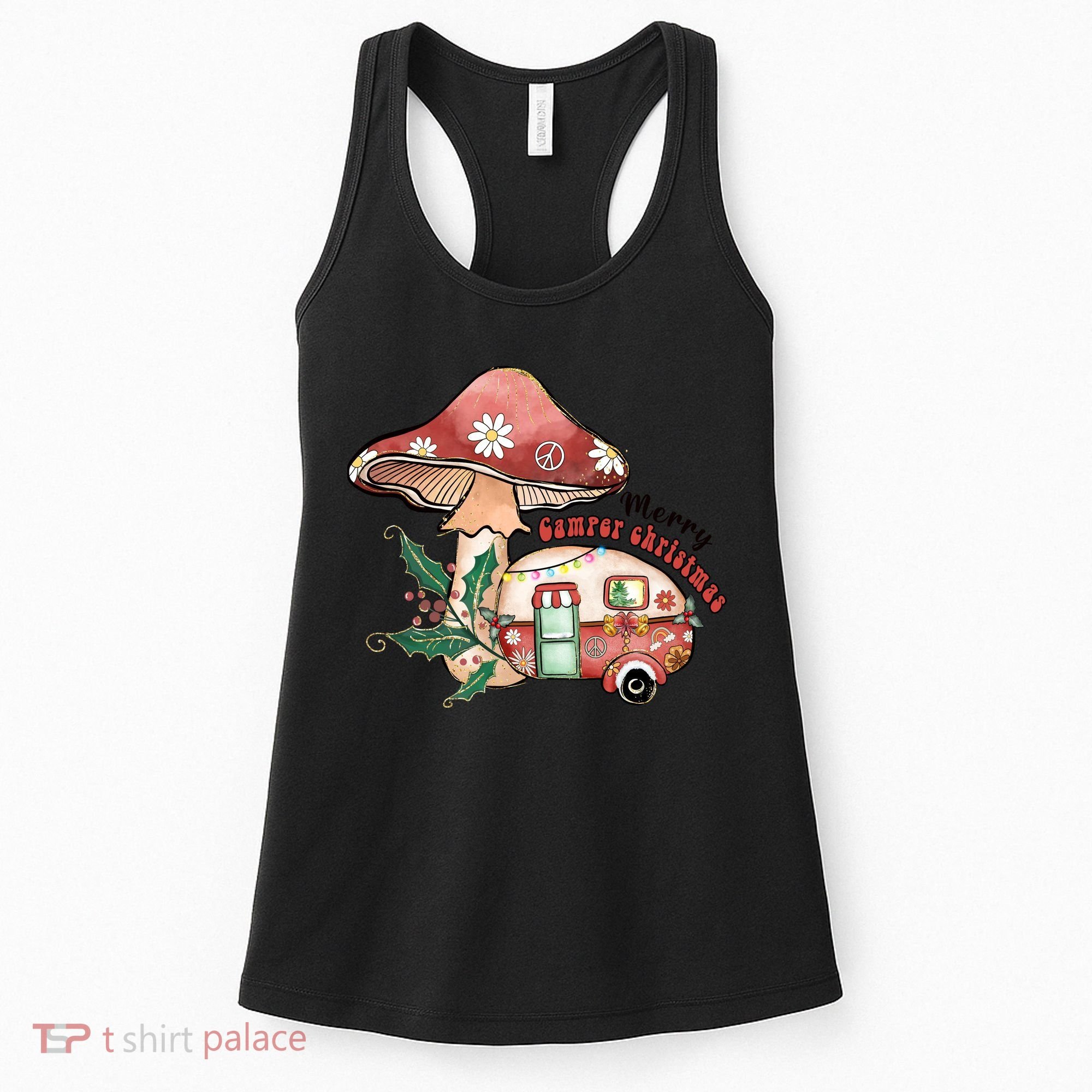 Merry Camper Christmas Gift For Camping Lover Women's Tank Top