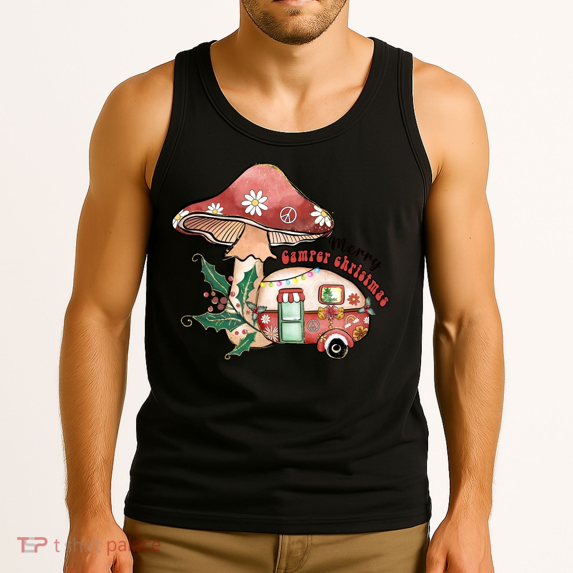 Merry Camper Christmas Gift For Camping Lover Tank Top
