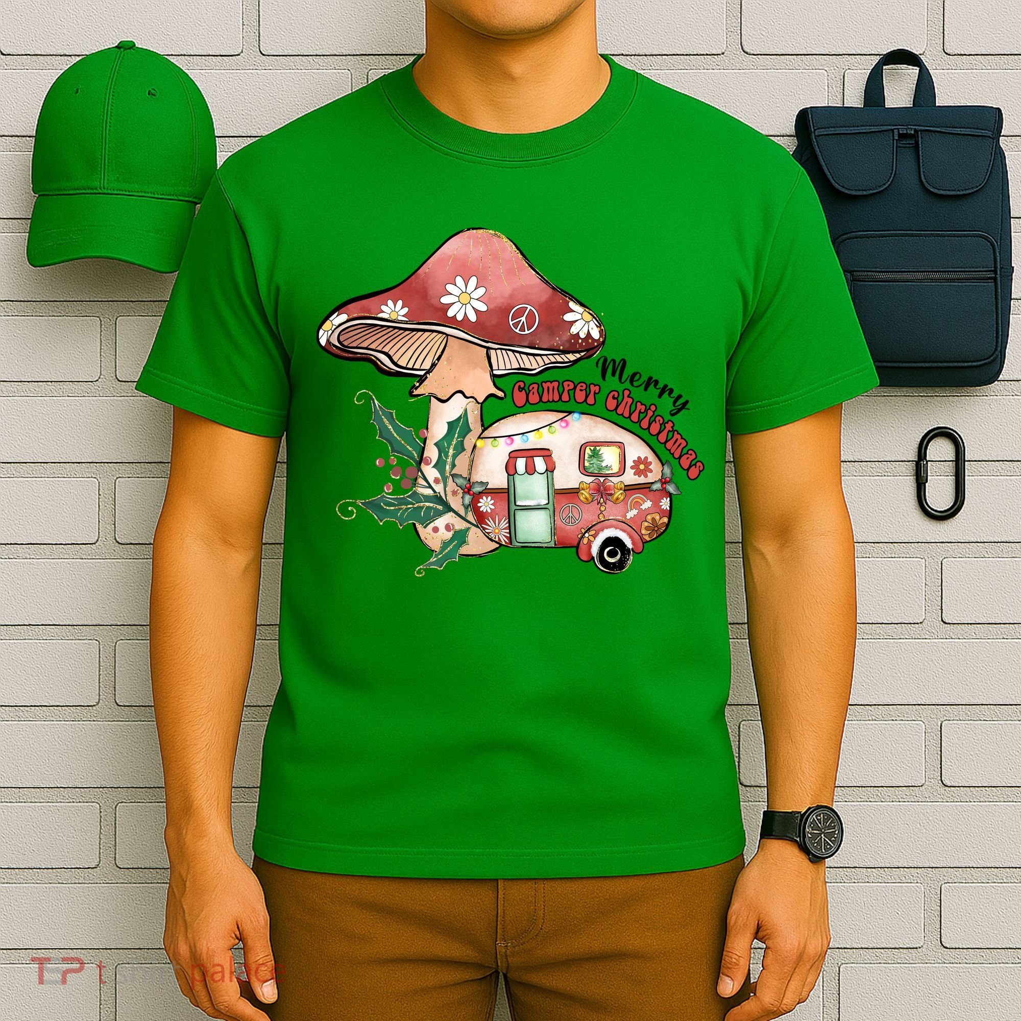 Merry Camper Christmas Gift For Camping Lover T-Shirt