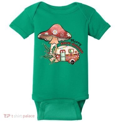 Merry Camper Christmas Gift For Camping Lover Baby Bodysuit