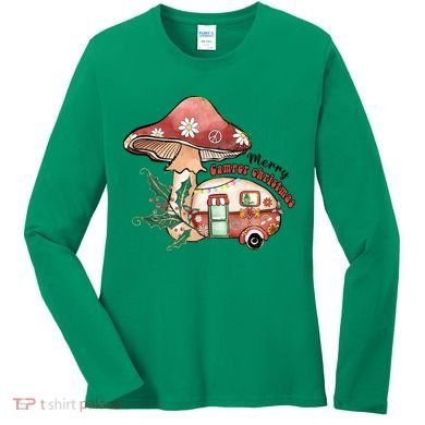Merry Camper Christmas Gift For Camping Lover Women's Long Sleeve Shirt