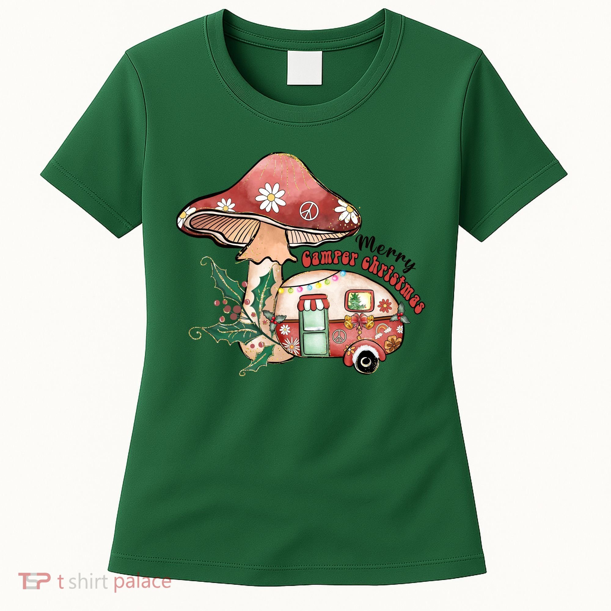 Merry Camper Christmas Gift For Camping Lover Women's T-Shirt