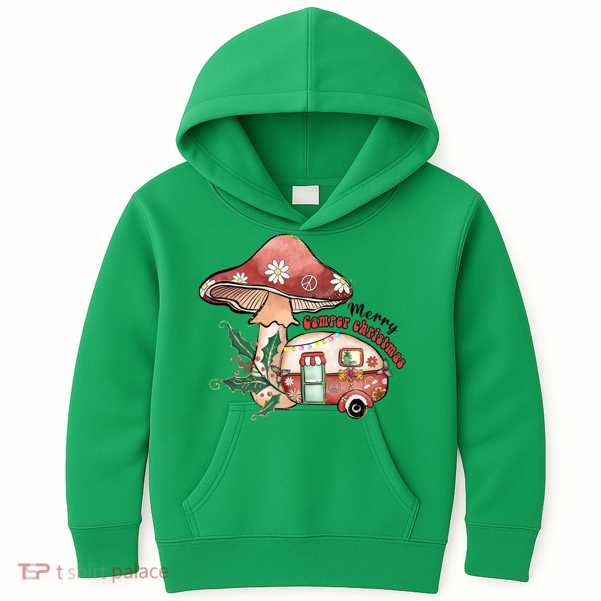 Merry Camper Christmas Gift For Camping Lover Kids Hoodie
