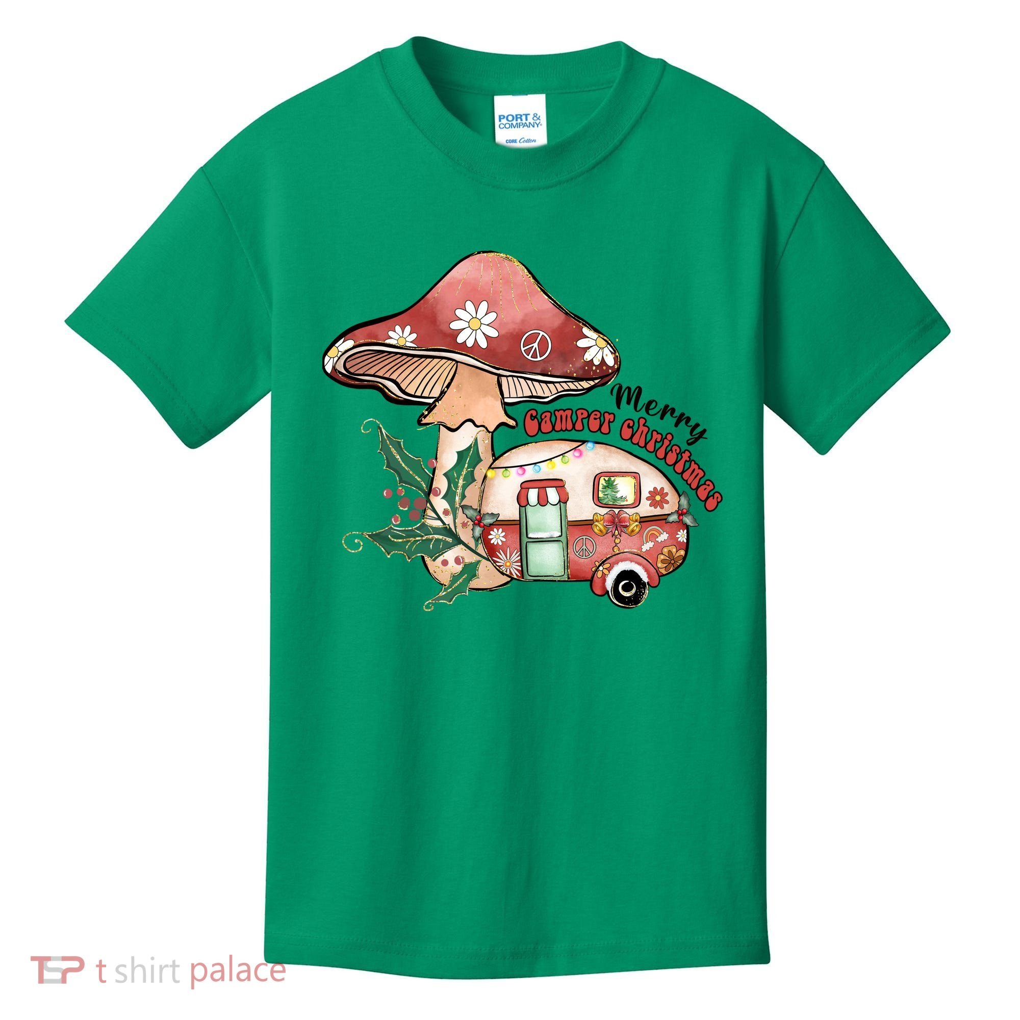 Merry Camper Christmas Gift For Camping Lover Kids T-Shirt