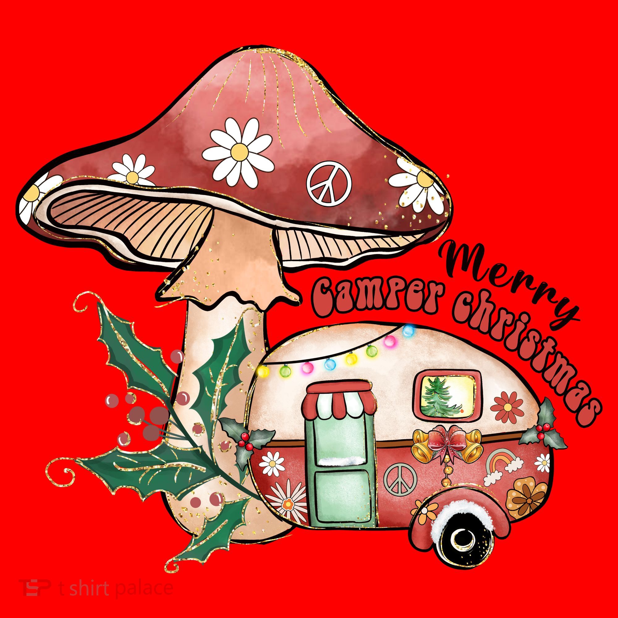 Merry Camper Christmas Gift For Camping Lover Santa Hat