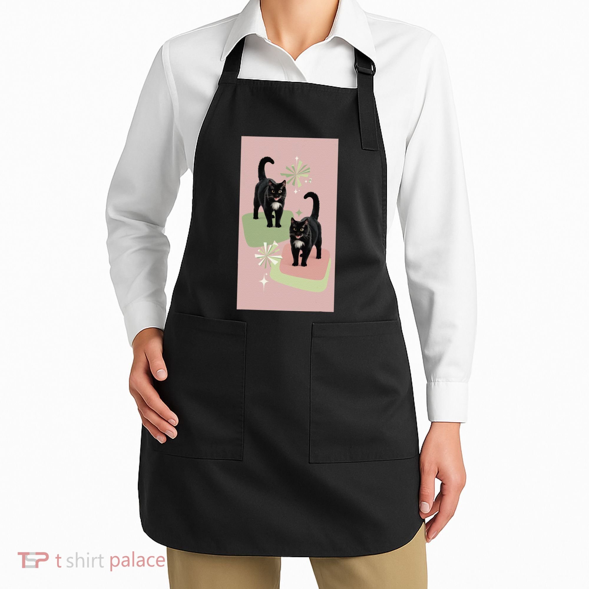 Mid Century Cats Atomic Cat Retro Pin.K 50s 60s Apron