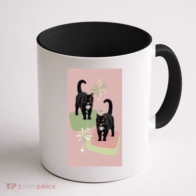 Mid Century Cats Atomic Cat Retro Pin.K 50s 60s Coffee Mug back