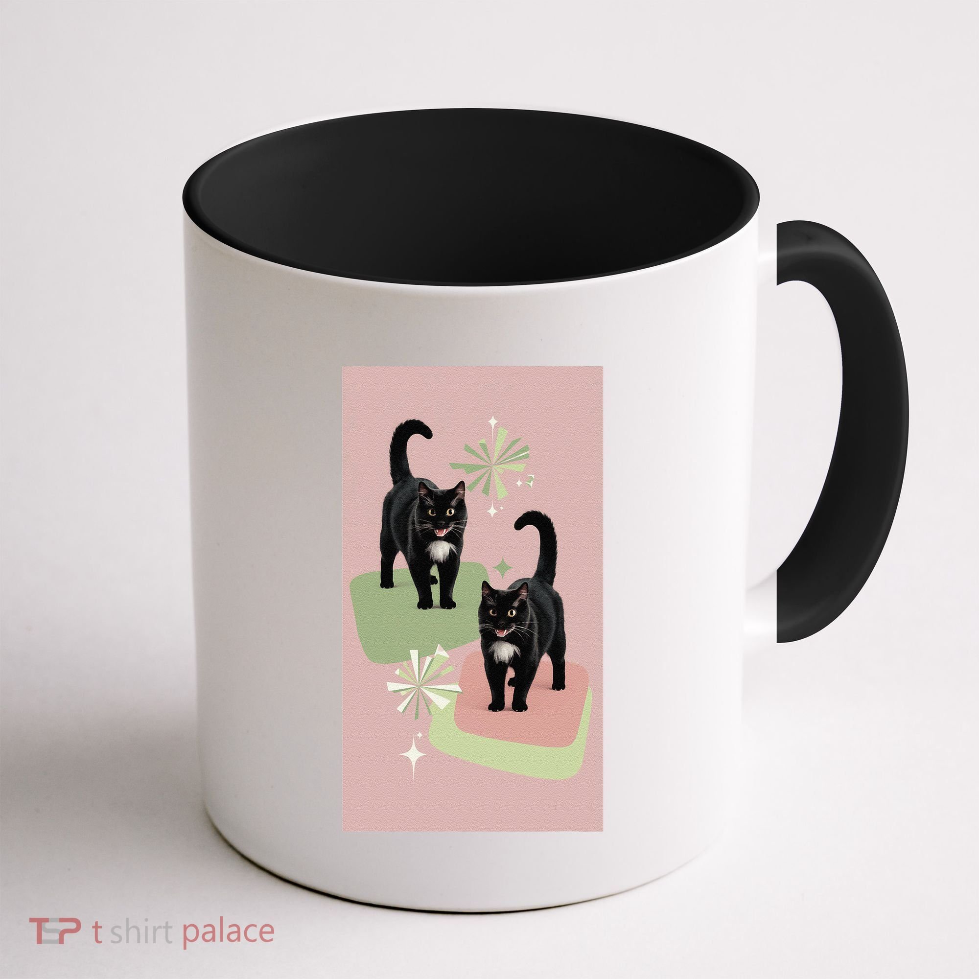 Mid Century Cats Atomic Cat Retro Pin.K 50s 60s Coffee Mug