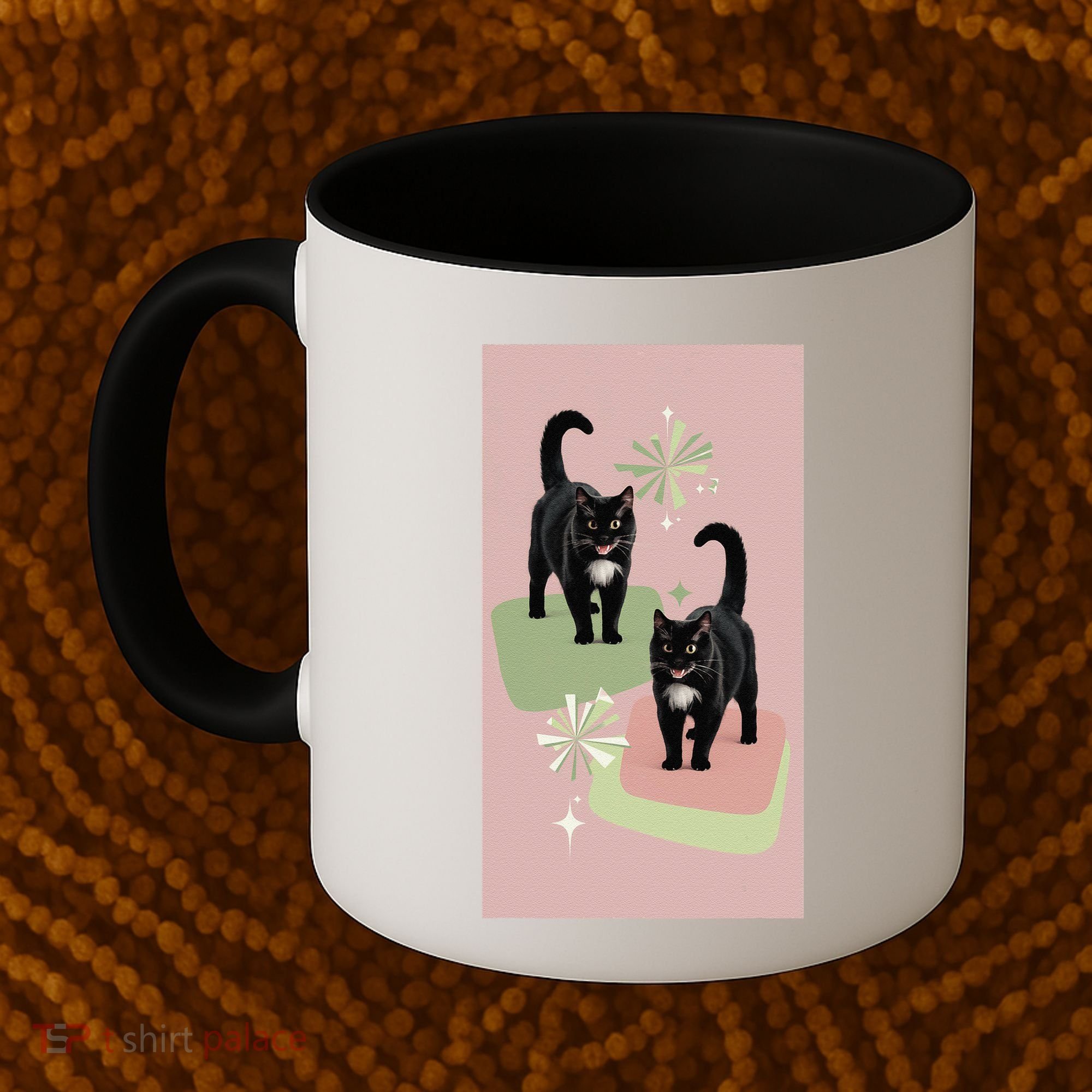 Mid Century Cats Atomic Cat Retro Pin.K 50s 60s Coffee Mug