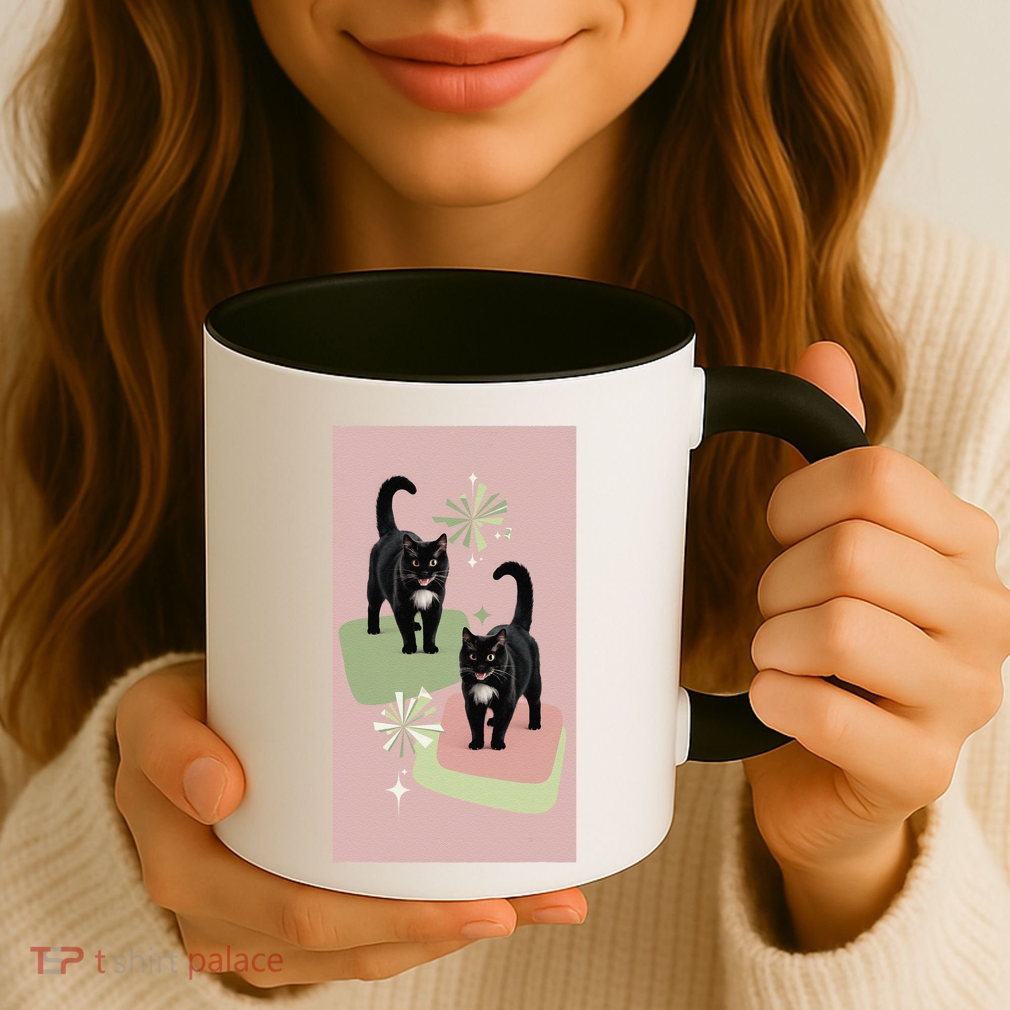 Mid Century Cats Atomic Cat Retro Pin.K 50s 60s Coffee Mug