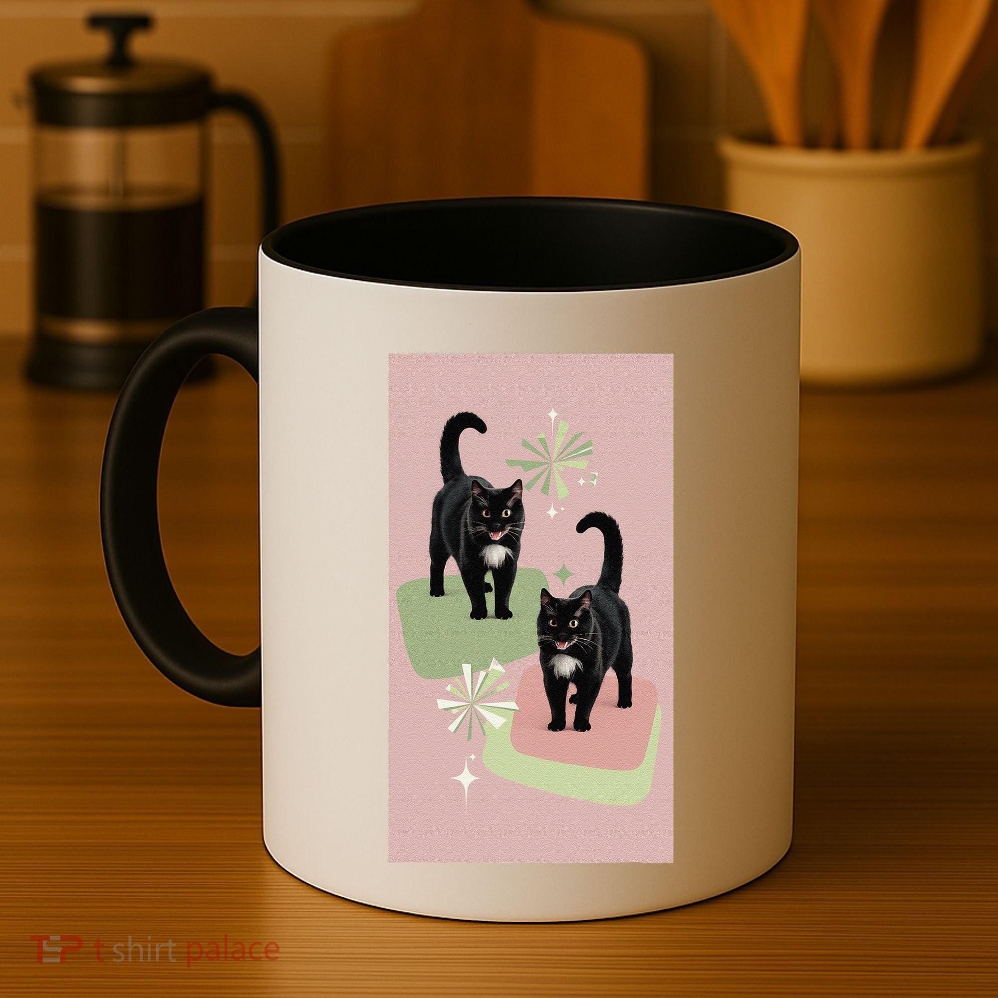 Mid Century Cats Atomic Cat Retro Pin.K 50s 60s Coffee Mug