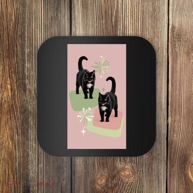 Mid Century Cats Atomic Cat Retro Pin.K 50s 60s Coaster