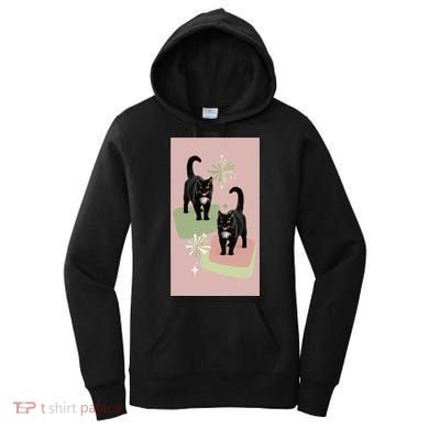 Mid Century Cats Atomic Cat Retro Pin.K 50s 60s Women's Hoodie
