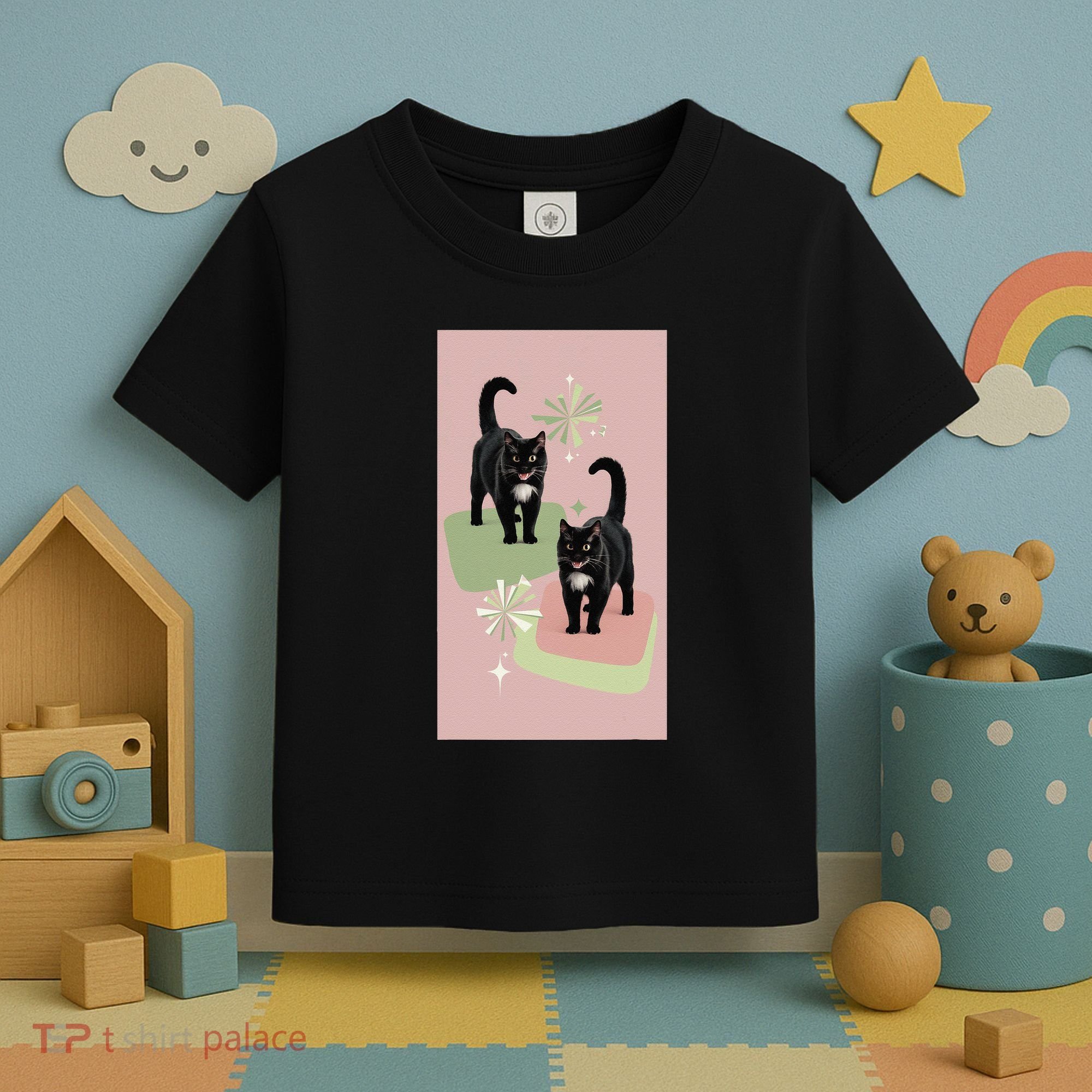Mid Century Cats Atomic Cat Retro Pin.K 50s 60s Toddler T-Shirt