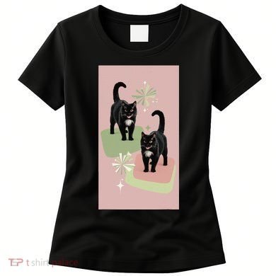 Mid Century Cats Atomic Cat Retro Pin.K 50s 60s Women's T-Shirt