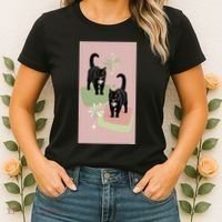 Mid Century Cats Atomic Cat Retro Pin.K 50s 60s Women's T-Shirt thumb 2