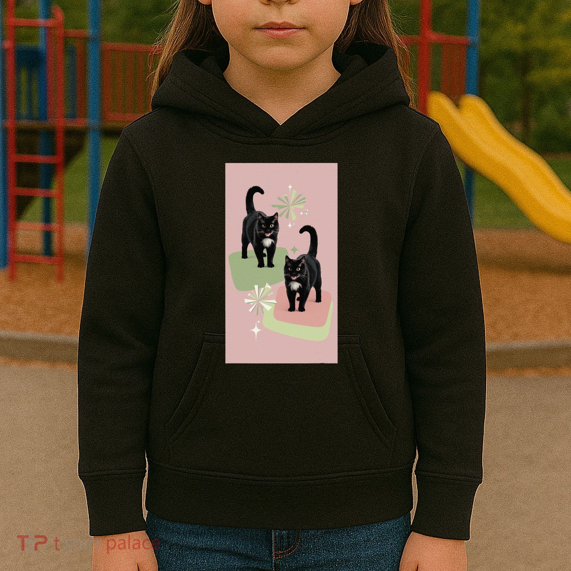 Mid Century Cats Atomic Cat Retro Pin.K 50s 60s Kids Hoodie
