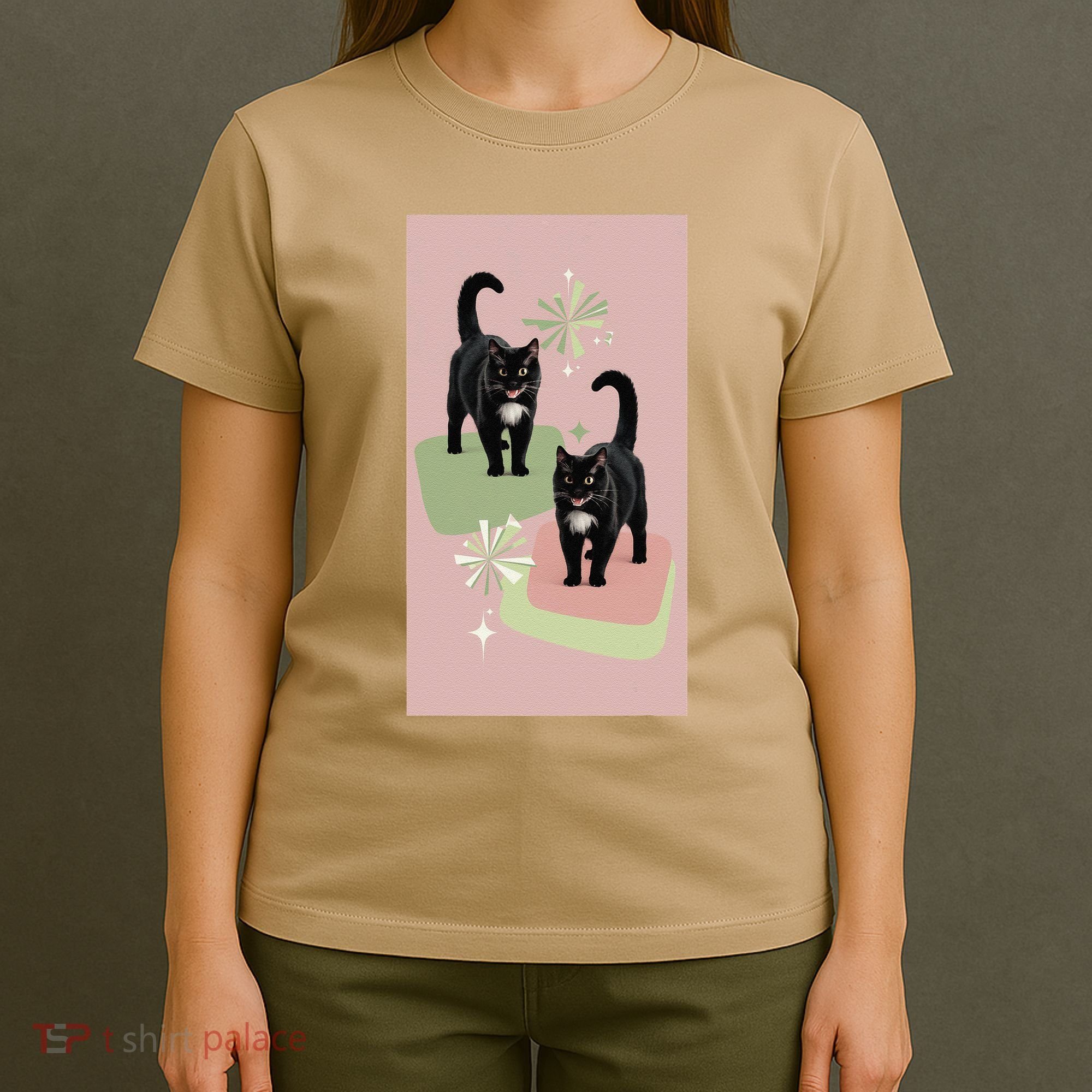 Mid Century Cats Atomic Cat Retro Pin.K 50s 60s T-Shirt
