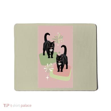 Mid Century Cats Atomic Cat Retro Pin.K 50s 60s Mousepad