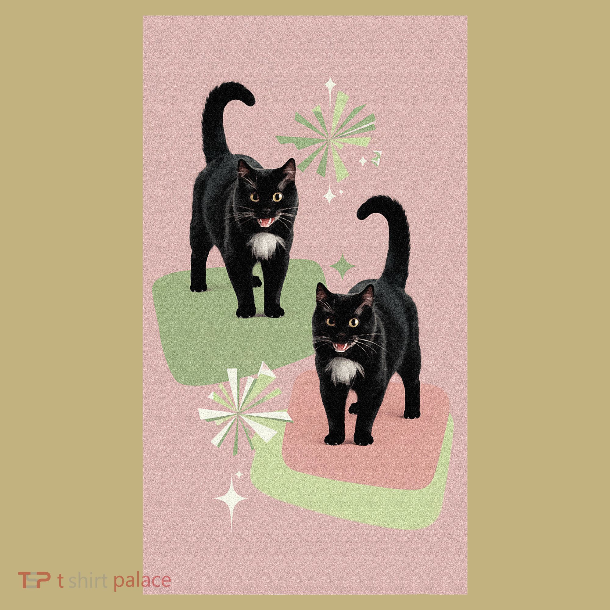 Mid Century Cats Atomic Cat Retro Pin.K 50s 60s Mousepad