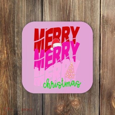 Merry Christmas Cute Holiday Gift Coaster