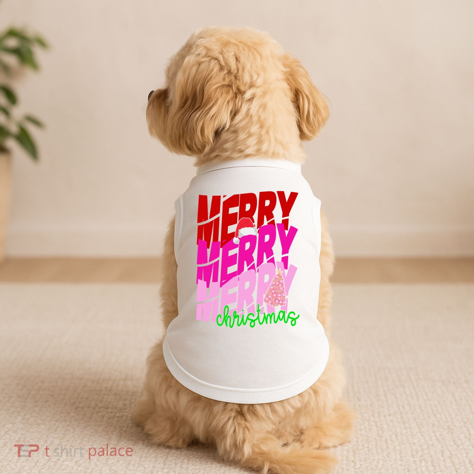 Merry Christmas Cute Holiday Gift Doggie Tank