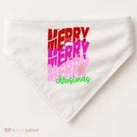 Merry Christmas Cute Holiday Gift USA-Made Doggie Bandana thumb 0