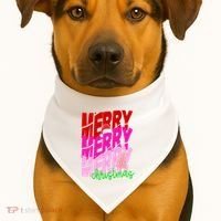 Merry Christmas Cute Holiday Gift USA-Made Doggie Bandana thumb 1