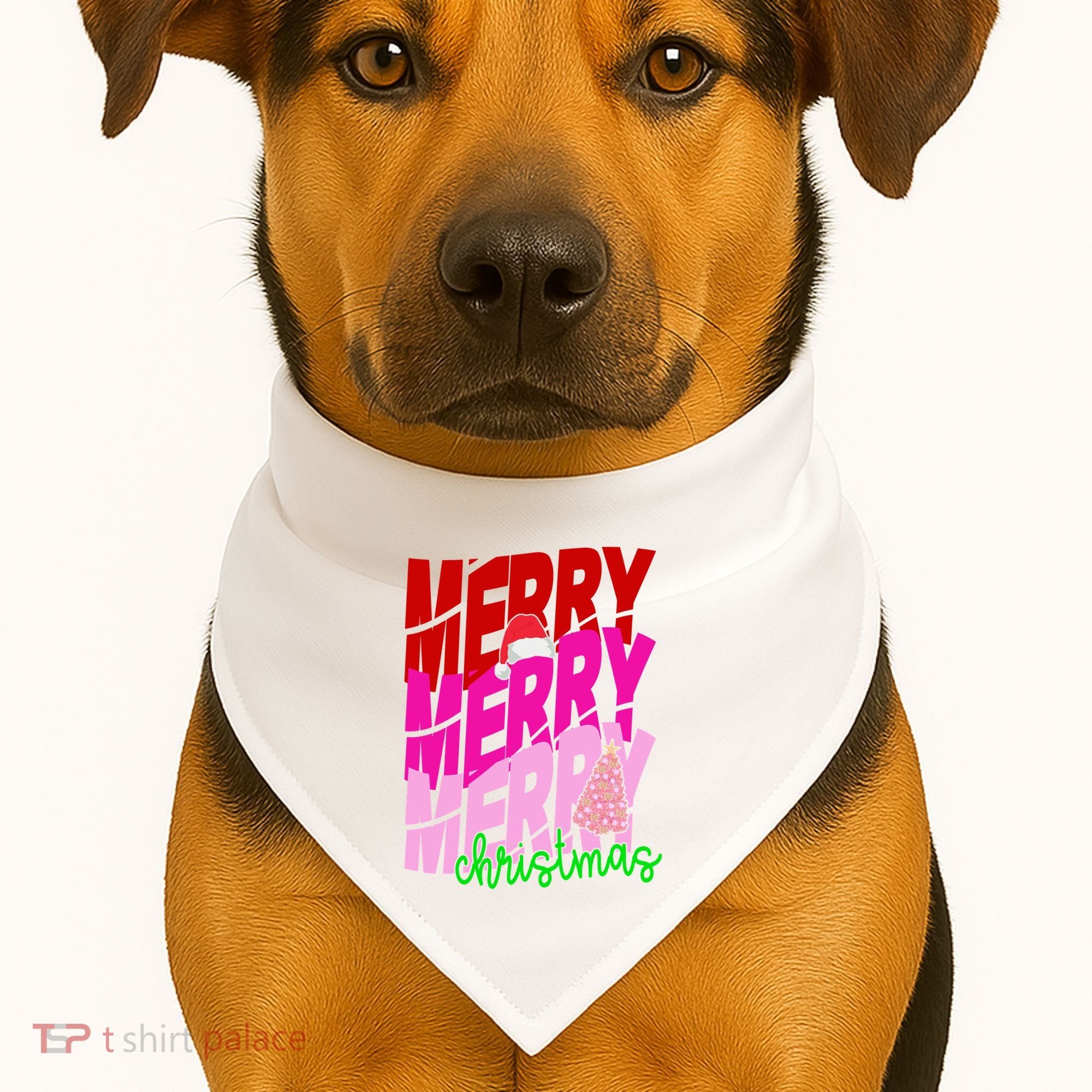 Merry Christmas Cute Holiday Gift USA-Made Doggie Bandana