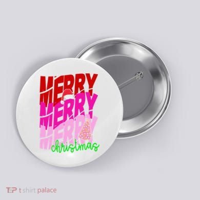 Merry Christmas Cute Holiday Gift Button