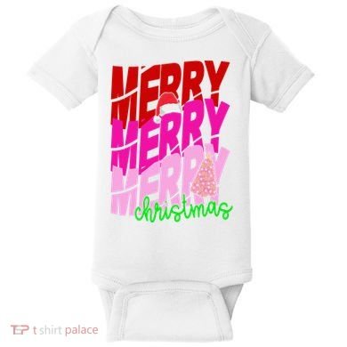 Merry Christmas Cute Holiday Gift Baby Bodysuit