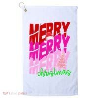 Merry Christmas Cute Holiday Gift Golf Towel thumb 0