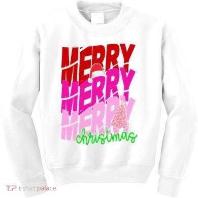 Merry Christmas Cute Holiday Gift Kids Sweatshirt