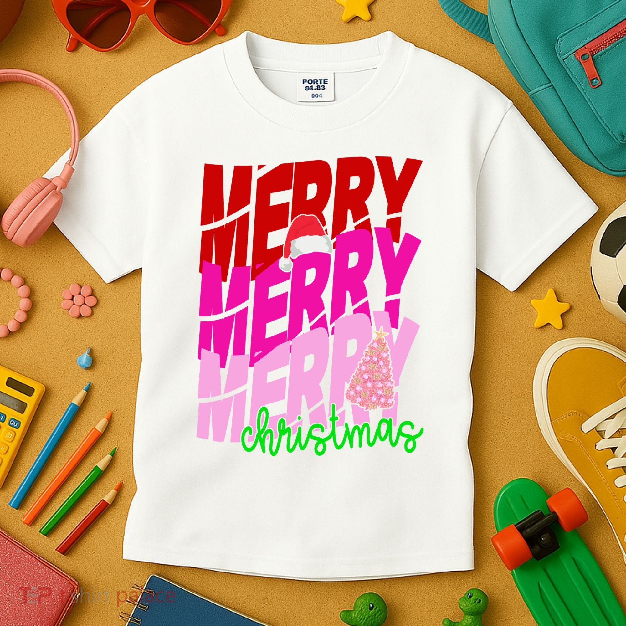 Merry Christmas Cute Holiday Gift Kids T-Shirt
