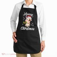 Mooey Christmas Cow Christmas Cute Cow Santa Hat Farmer Apron thumb 2
