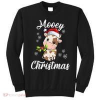 Mooey Christmas Cow Christmas Cute Cow Santa Hat Farmer Sweatshirt thumb 0