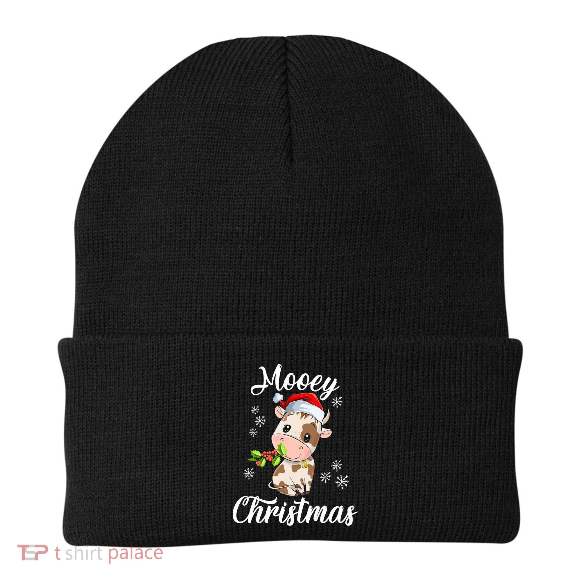 Mooey Christmas Cow Christmas Cute Cow Santa Hat Farmer Beanie