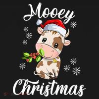Mooey Christmas Cow Christmas Cute Cow Santa Hat Farmer Coaster thumb 2