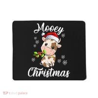 Mooey Christmas Cow Christmas Cute Cow Santa Hat Farmer Mousepad thumb 0