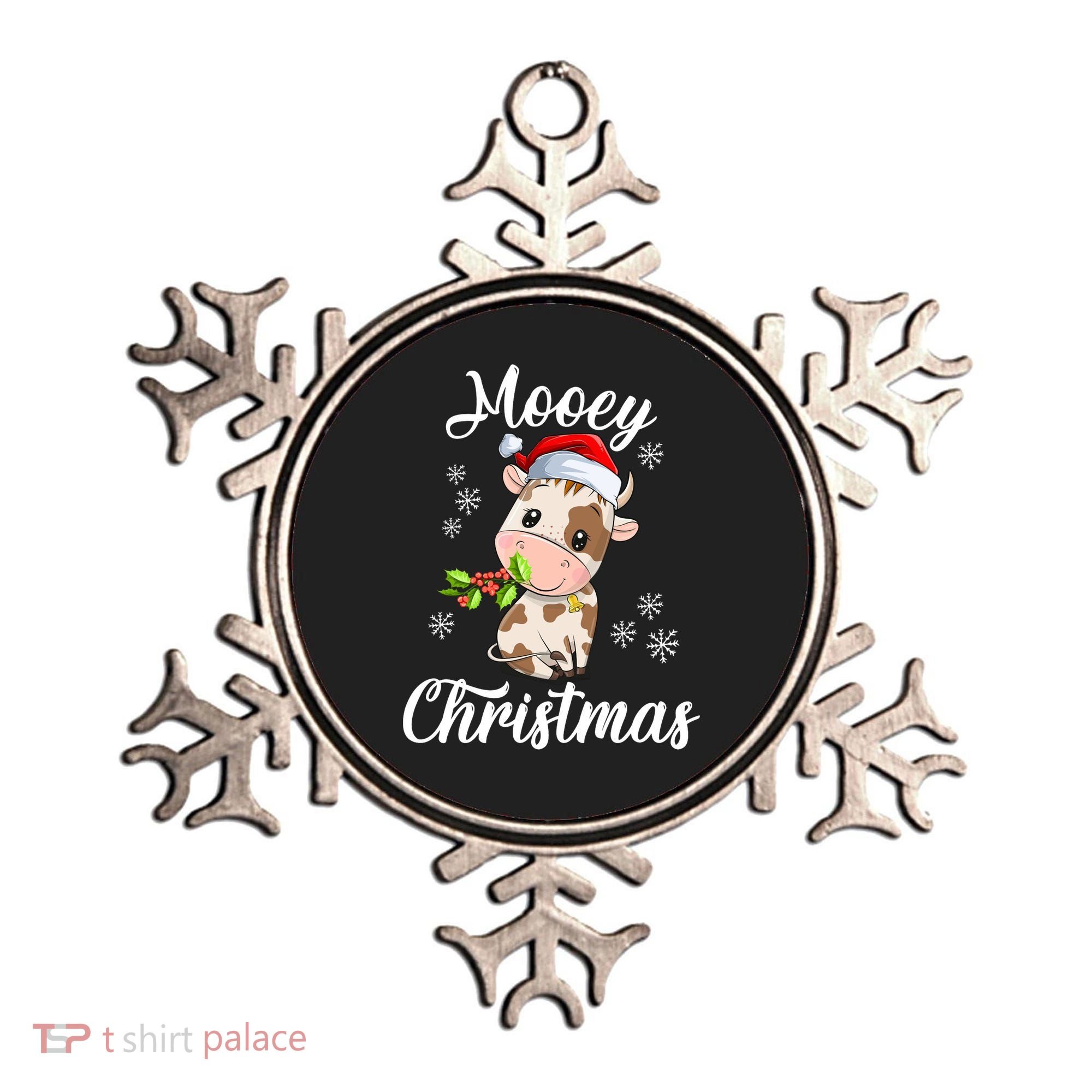 Mooey Christmas Cow Christmas Cute Cow Santa Hat Farmer Ornament