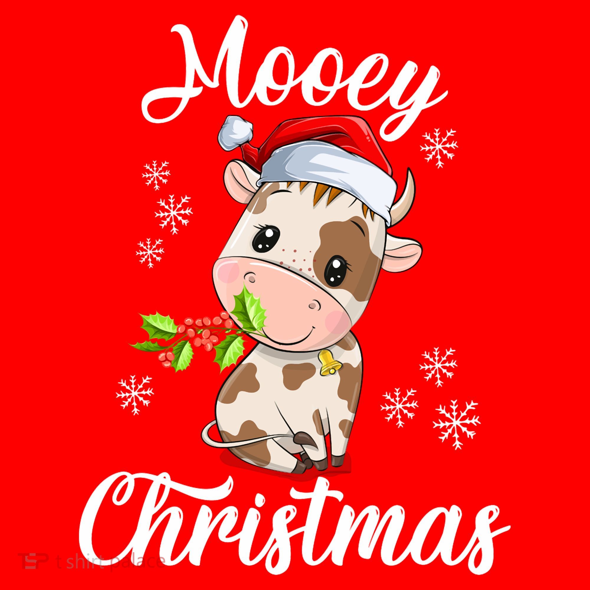 Mooey Christmas Cow Christmas Cute Cow Santa Hat Farmer Santa Hat