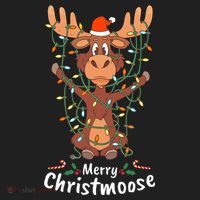 Merry Christmoose Christmas Moose Xmas Tree Lights Gifts Women's Sweatshirt thumb 2