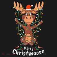 Merry Christmoose Christmas Moose Xmas Tree Lights Gifts Apron thumb 3