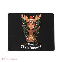 Merry Christmoose Christmas Moose Xmas Tree Lights Gifts Mousepad thumb 0