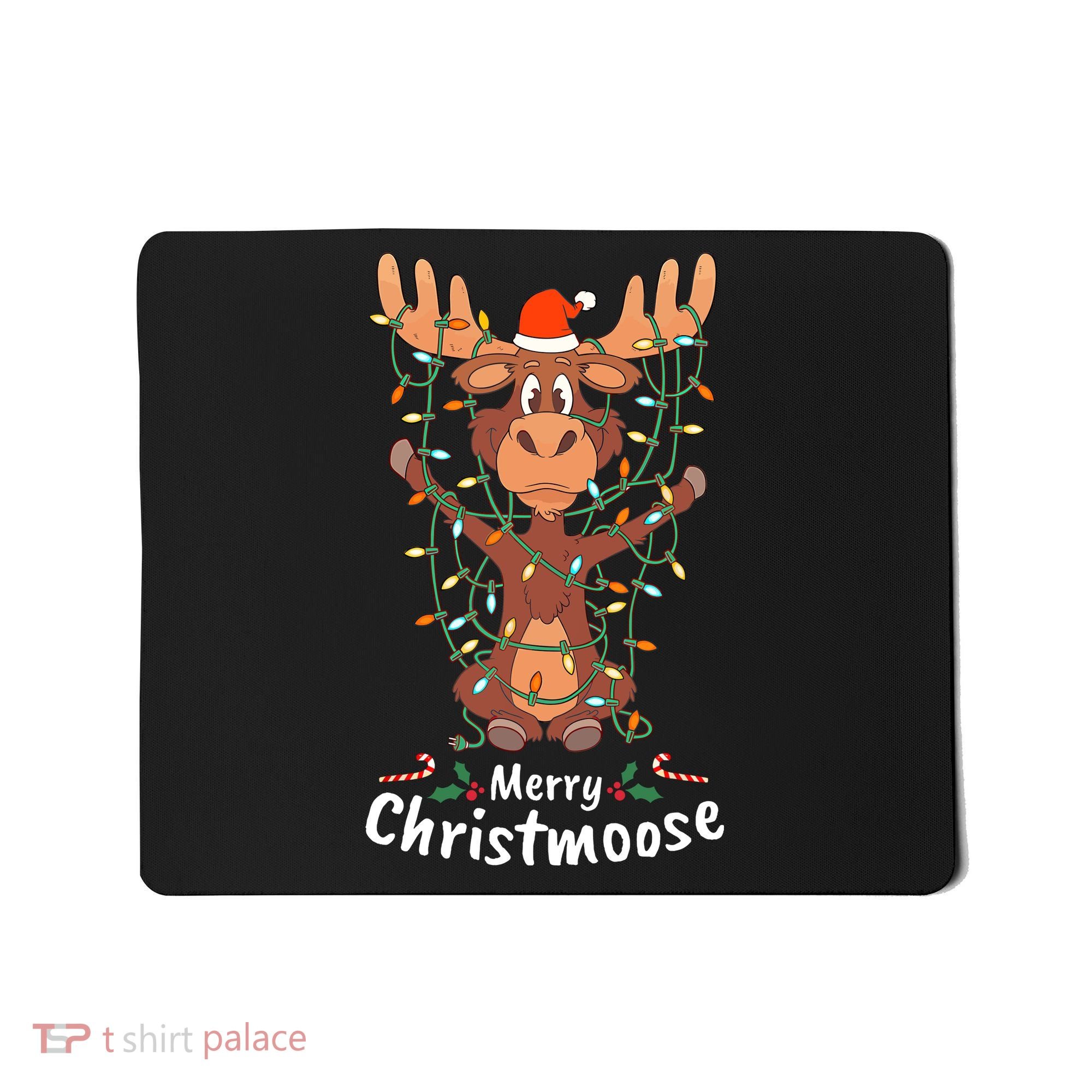 Merry Christmoose Christmas Moose Xmas Tree Lights Gifts Mousepad