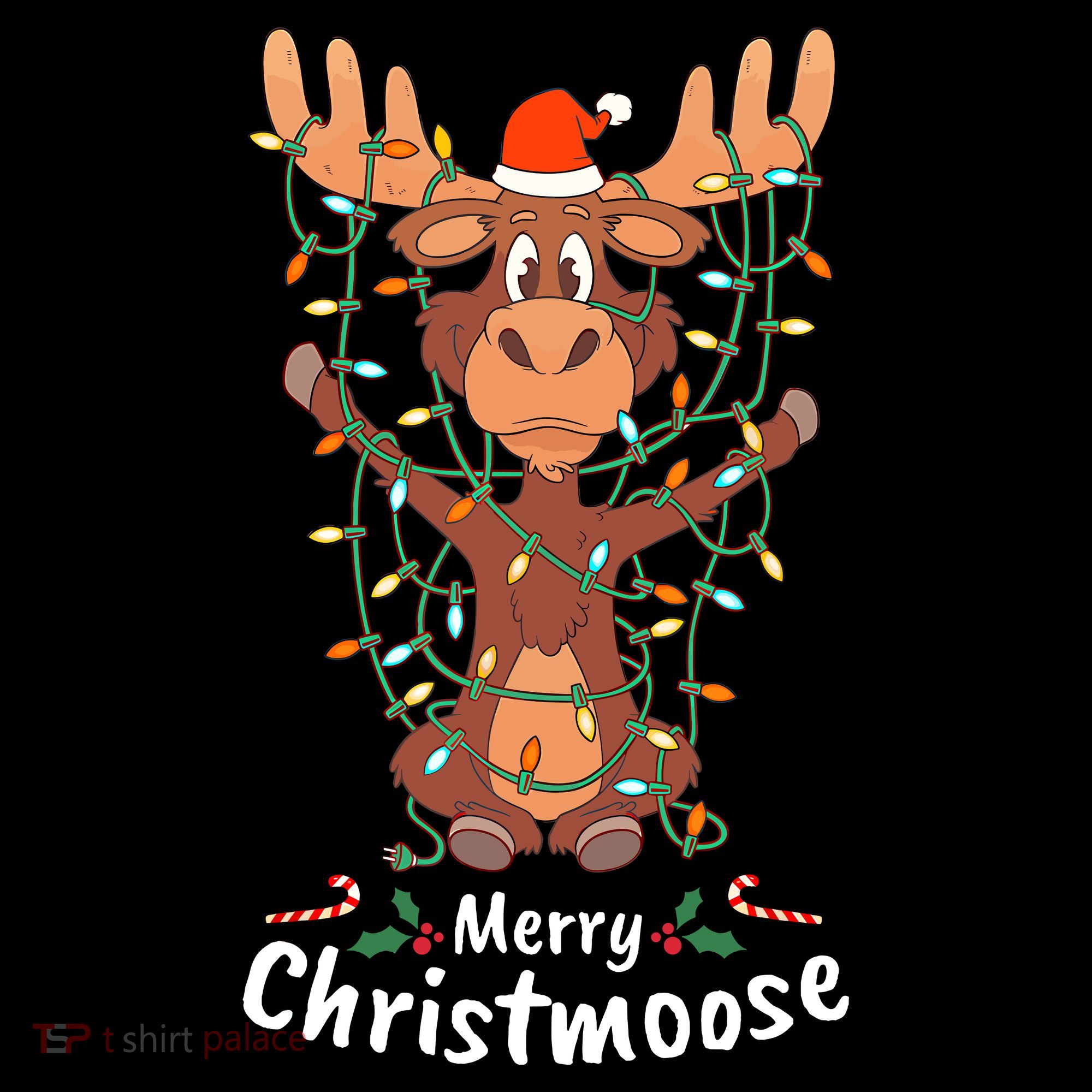 Merry Christmoose Christmas Moose Xmas Tree Lights Gifts Women's Tank Top