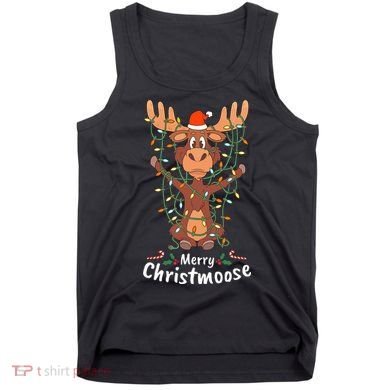 Merry Christmoose Christmas Moose Xmas Tree Lights Gifts Tank Top