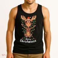 Merry Christmoose Christmas Moose Xmas Tree Lights Gifts Tank Top thumb 3