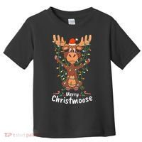 Merry Christmoose Christmas Moose Xmas Tree Lights Gifts Toddler T-Shirt thumb 0