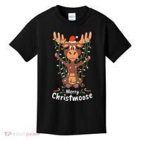 Merry Christmoose Christmas Moose Xmas Tree Lights Gifts Kids T-Shirt thumb 0